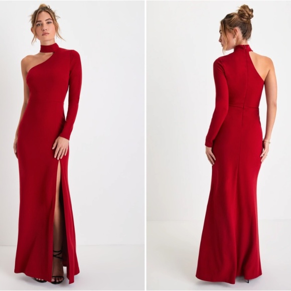 LULU's Sexy Prom Wedding Elegant Chic Sophisticated One Shoulder Mermaid Maxi - Picture 1 of 5